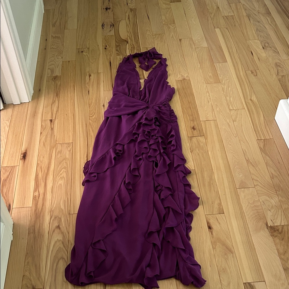 Elegant Backless Purple Dress